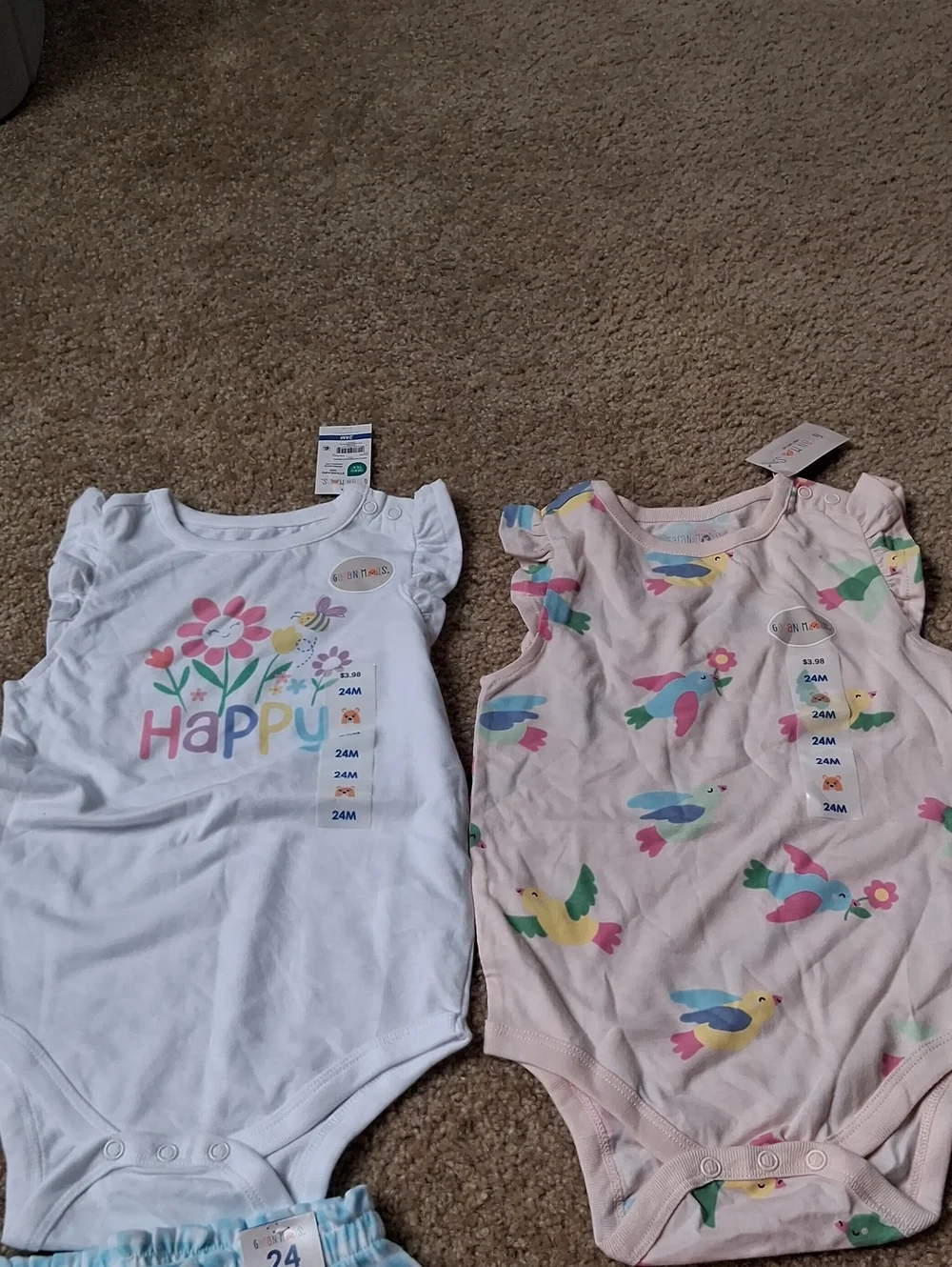 Bundle Garanimals 24M Baby Girls Matching Sets - White, Pink, Light Blue, Cream